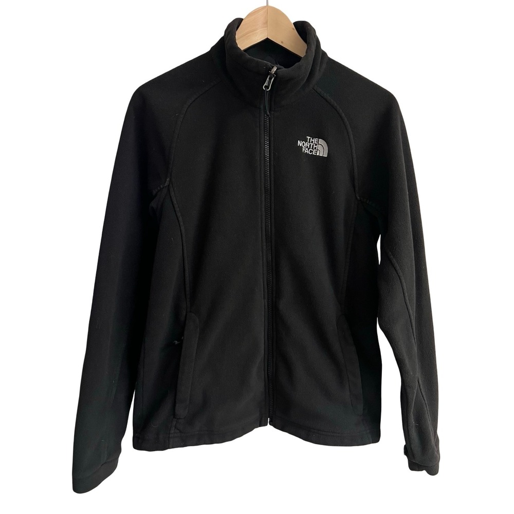 The North Face Women's Black Full-Zip Fleece M Jacket Embroidered Logos Outdoors